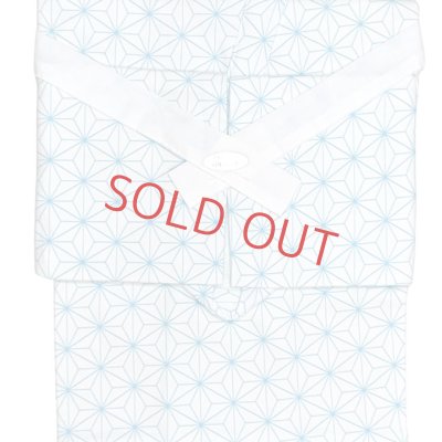 画像2: 初着 新生児用 おくるみ ガーゼのベビーガウン サイズ 50cm 日本製【水色、麻の葉】