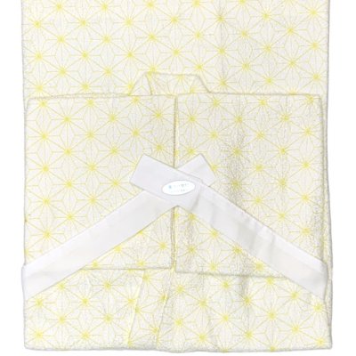 画像2: 初着 新生児用 おくるみ 表地パイルのベビーガウン サイズ 50cm 日本製【黄色、麻の葉】