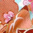 画像7: 七五三 着物 7歳 絵羽柄の古典柄の四つ身の子供着物(合繊) 単品【水色、橘】