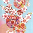 画像4: 七五三 着物 7歳 絵羽柄の古典柄の四つ身の子供着物(合繊) 単品【水色、鞠と梅】