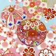 画像6: 七五三 着物 7歳 絵羽柄の古典柄の四つ身の子供着物(合繊) 単品【水色、鞠と梅】