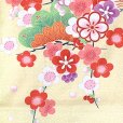画像4: 七五三 着物 7歳 絵羽柄の古典柄の四つ身の子供着物(合繊) 単品【淡黄色、鶴】