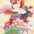 画像5: 七五三 着物 7歳 絵羽柄の古典柄の四つ身の子供着物(合繊) 単品【淡黄色、鶴】