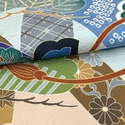 画像7: 七五三 着物 3歳 男児 被布セット 合繊 フルセット 購入【紺ｘベージュ、兜】