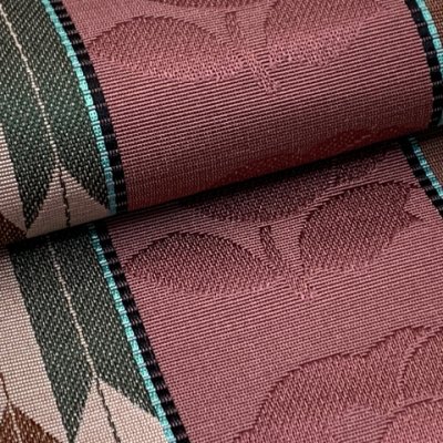 画像5: 正絹 半幅帯 本場筑前 博多織 証紙付き 日本製 小袋帯 細帯【梅色系、矢羽に椿】