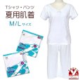 画像1: 和装肌着セット レディース Tシャツ パンツ セパレート 夏向けの和装下着2点セット【M/Lサイズ】 (1)