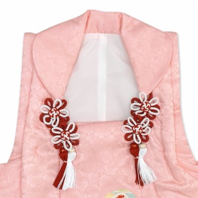 画像3: 被布コート 単品 七五三 3歳 女の子 友禅風柄の高級被布コート 正絹【ピンク、鞠】