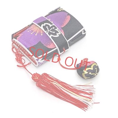 画像4: 七五三 はこせこセット 美やび 7歳 正絹 箱迫 小物セット【黒地、紫桜】