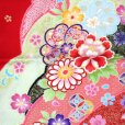 画像5: 七五三 7歳 女の子用 日本製 正絹 絵羽付け 四つ身の着物【赤、古典 桜と菊】