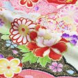 画像8: 七五三 7歳 女の子用 日本製 正絹 絵羽付け 四つ身の着物【赤、古典 桜と菊】 (8)
