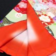 画像5: 七五三 7歳 着物 正絹 フルセット 女の子用 絵羽柄の子供着物 作り帯セット【赤、古典 桜と菊】