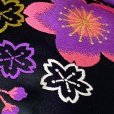 画像3: 七五三 正絹 結び帯 7歳 女の子 作り帯 単品 日本製【黒地、紫桜】 (3)