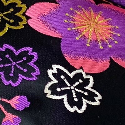 画像3: 七五三 正絹 結び帯 7歳 女の子 作り帯 単品 日本製【黒地、紫桜】