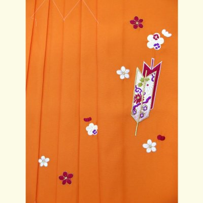 画像3: 卒園式 入学式 七五三 に ７歳女の子用 刺繍入り袴 単品【オレンジ】 紐下丈70cm(120サイズ)