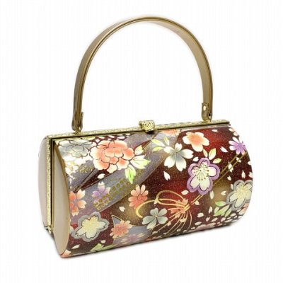 画像2: 草履バッグセット 成人式 お正月 振袖に 3Lサイズ 三枚芯の草履(適応：26.0cm-27.5cm位)セット「エンジ系ｘゴールド、牡丹」ZB3L1007