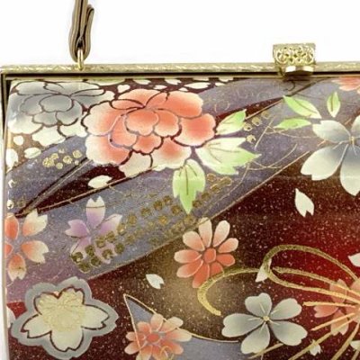 画像3: 草履バッグセット 成人式 お正月 振袖に 3Lサイズ 三枚芯の草履(適応：26.0cm-27.5cm位)セット「エンジ系ｘゴールド、牡丹」ZB3L1007