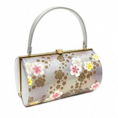 画像2: 草履バッグセット 成人式 お正月 振袖に 3Lサイズ 三枚芯の草履(適応：26.0cm-27.5cm位)セット「シルバー、桜」ZB3L1010