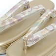 画像5: 草履バッグセット 振袖 礼装用 帯生地使用 2枚芯の草履 フリーサイズ【白銀、華様紋桜】