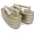 画像6: 草履バッグセット 古典柄 振袖用 三枚芯草履 フリーサイズ 成人式 お正月 卒業式等に【シャンパンゴールド系、桜と華様紋】