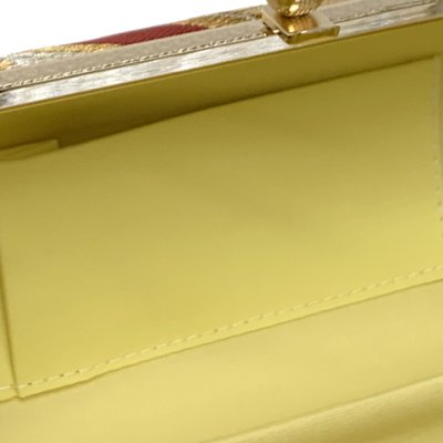 画像4: 草履バッグセット 振袖用 帯生地使用のバッグと2枚芯の草履 フリーサイズ【レッド＆ゴールド】