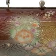 画像3: 【少し訳あり】草履バッグセット 振袖用 型押し加工のバッグと2枚芯の草履(ヒール5.5cm) フリーサイズ【エンジ系＆シルバー、牡丹と芝】 (3)