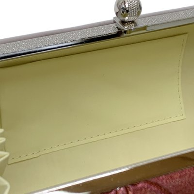 画像4: 【少し訳あり】草履バッグセット 振袖用 型押し加工のバッグと2枚芯の草履(ヒール5.5cm) フリーサイズ【エンジ系＆シルバー、牡丹と芝】