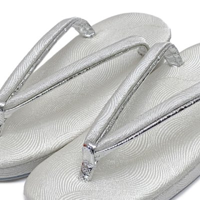 画像5: 草履バッグセット 留袖 訪問着 地紋入りの草履バッグセット Lサイズ【シルバー系】