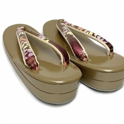 画像6: 草履バッグセット 成人式 お正月 振袖に LLサイズ(適応：24.5cm-26.0cm位)「ゴールドｘエンジ、桜」ZBLL1011