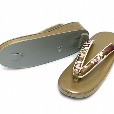 画像7: 草履バッグセット 成人式 お正月 振袖に LLサイズ(適応：24.5cm-26.0cm位)「ゴールドｘエンジ、桜」ZBLL1011