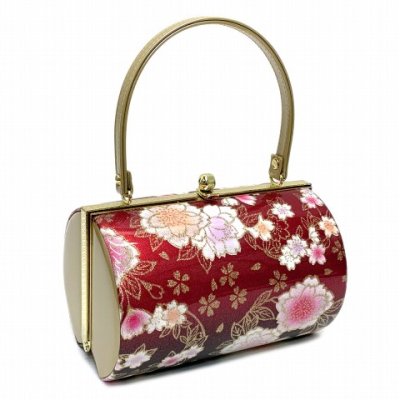 画像2: 草履バッグセット 成人式 お正月 振袖に LLサイズ(適応：24.5cm-26.0cm位)「エンジ系ｘゴールド、牡丹」ZBLL1014