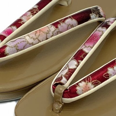 画像5: 草履バッグセット 成人式 お正月 振袖に LLサイズ(適応：24.5cm-26.0cm位)「エンジ系ｘゴールド、牡丹」ZBLL1014