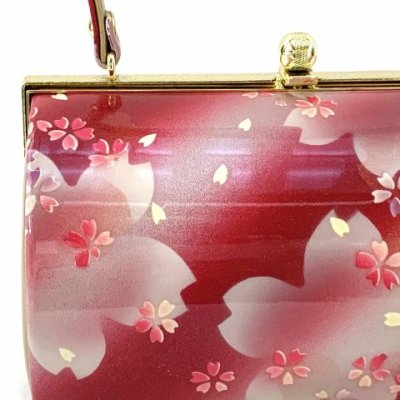 画像3: 草履バッグセット 成人式や十三参りの振袖に Sサイズ (適応：21.0cm-22.5cm位)「レッドxゴールド、桜」ZBS1018