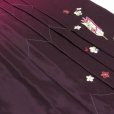 画像4: 卒業式 小学生向け ジュニアサイズの女の子用刺繍入りぼかし袴(140サイズ)【ワイン、矢絣と梅】 (4)