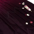 画像4: 卒業式 小学生向け ジュニアサイズの女の子用刺繍入りぼかし袴(140サイズ)【ローズ、矢絣と梅】 (4)