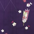 画像3: 卒業式 小学生向け ジュニアサイズの女の子用刺繍入り袴(140サイズ)【紫、矢絣と梅】 (3)