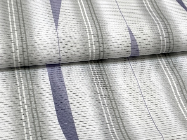夏の二部式着物 洗える着物 絽 小紋柄の着物 Mサイズ【白灰系、片矢羽