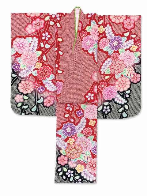 七五三 7歳 女の子用 日本製 正絹 総絞り 鹿の子絞り 金駒刺繍 絵羽