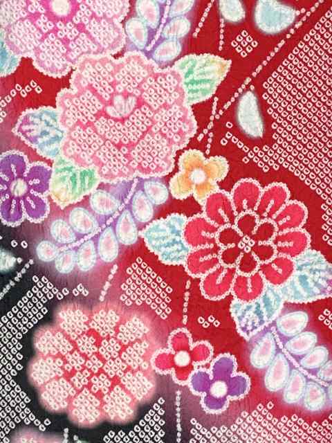七五三 7歳 女の子用 日本製 正絹 総絞り 鹿の子絞り 金駒刺繍 絵羽 ...