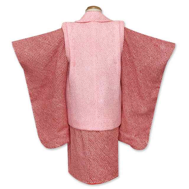 七五三 着物 フルセット 3歳 女の子用 日本製 正絹 本絞り 総絞り 被布