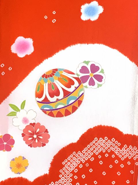 七五三 7歳 女の子用 正絹 本絞り 手描き友禅 金駒刺繍 絵羽付け