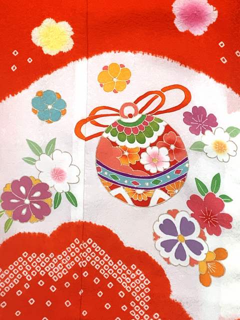 七五三 7歳 女の子用 正絹 本絞り 手描き友禅 金駒刺繍 絵羽付け