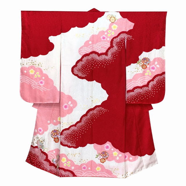 七五三 着物 7歳 フルセット 女の子 正絹 日本製 本絞り 総刺繍 絵羽 