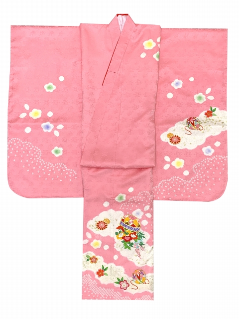 七五三 7歳 女の子用 日本製 正絹 本絞り 金彩 金駒刺繍 絵羽付け