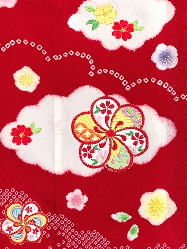 七五三 着物 7歳 女の子 フルセット 日本製 正絹 本絞り 総刺繍 絵羽