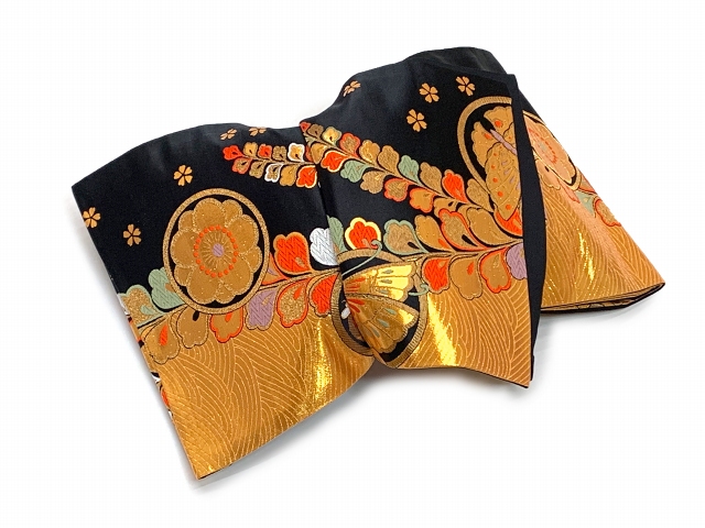 袋帯 桐生織 正絹 全通 七五三 7歳、ジュニア 女の子用祝帯 日本製 