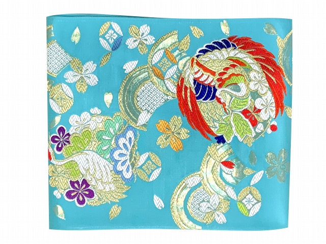 西陣織 袋帯 正絹 こども・ジュニア用 日本製 全通の女の子用祝帯