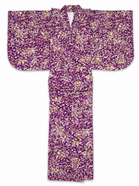 ★2点セール★　佳錬さま専用　薔薇　小紋　袷　洗える着物　紫色