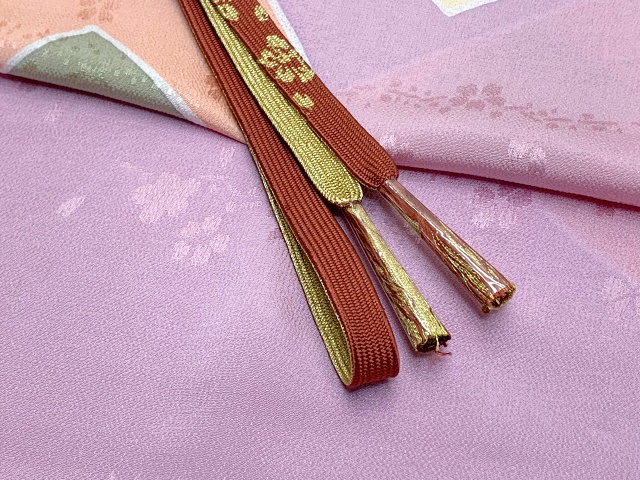 帯揚げ 帯締め セット 礼装用 帯上げと平組の帯〆セット 正絹【赤紫ｘ 