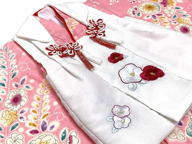 七五三 着物 3歳 女の子 フルセット 古典柄の被布コートセット【白ｘ
