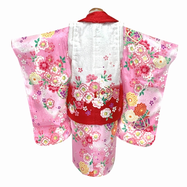 3歳女の子用 お祝い着物セット 被布コートセット 正絹 七五三 ひな祭り 